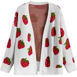 Strawberry knit cardigan